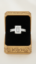 Emerald-Cut Diamond Ring in Velvet Case