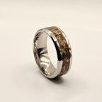 Silver ring on a light gray background