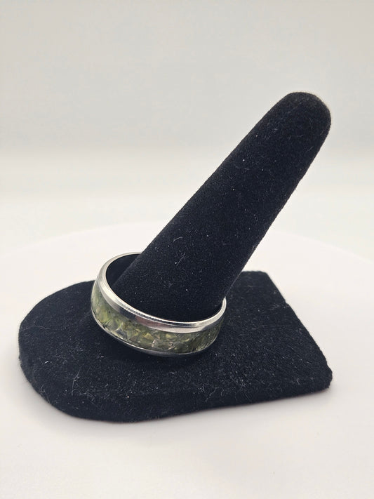 August's birthstone Peridot Stainless Steel