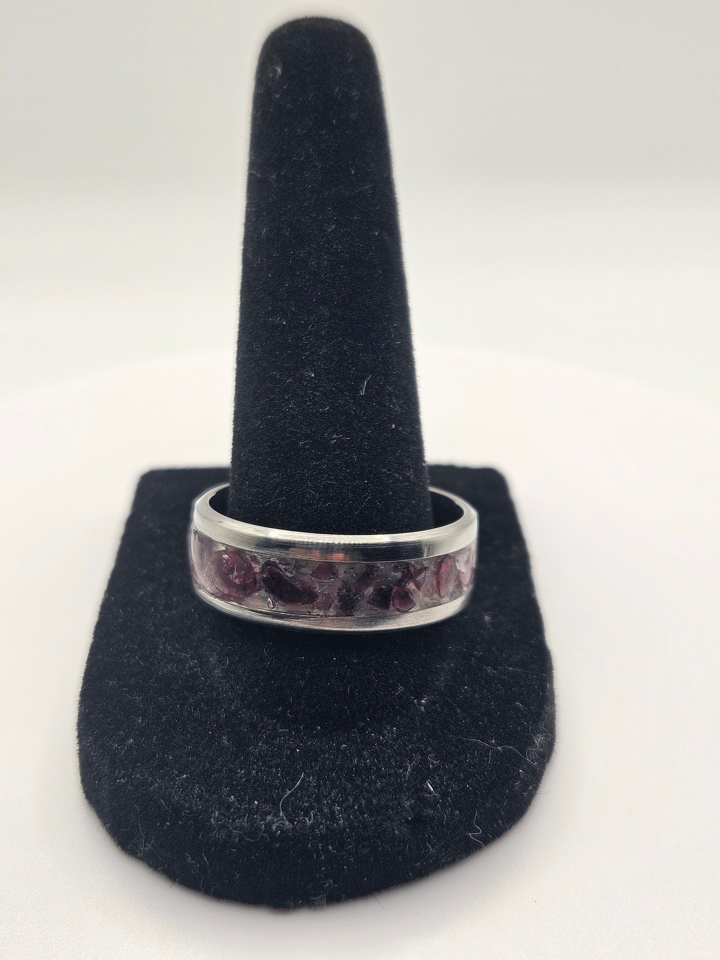 January's birthstone Garnet Stainless Steel
