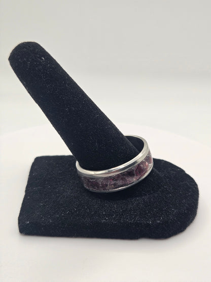 January's birthstone Garnet Stainless Steel