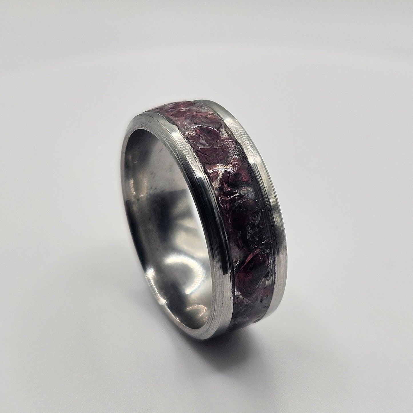 January's birthstone Garnet Stainless Steel