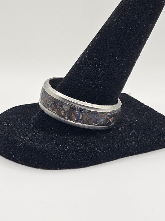 September's birthstone Blue Sapphire Stainless Steel