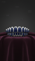 Rhodium Grillz Adorned With Dark Sapphires