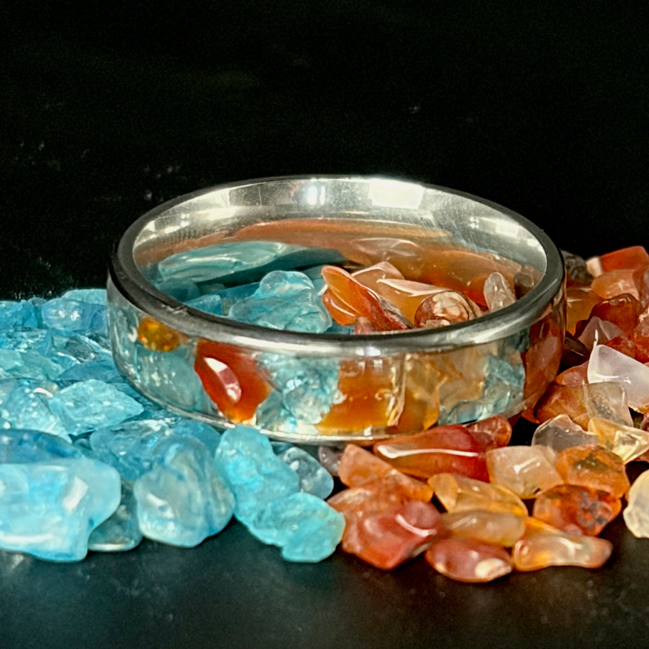 Carnelian and Blue Topaz