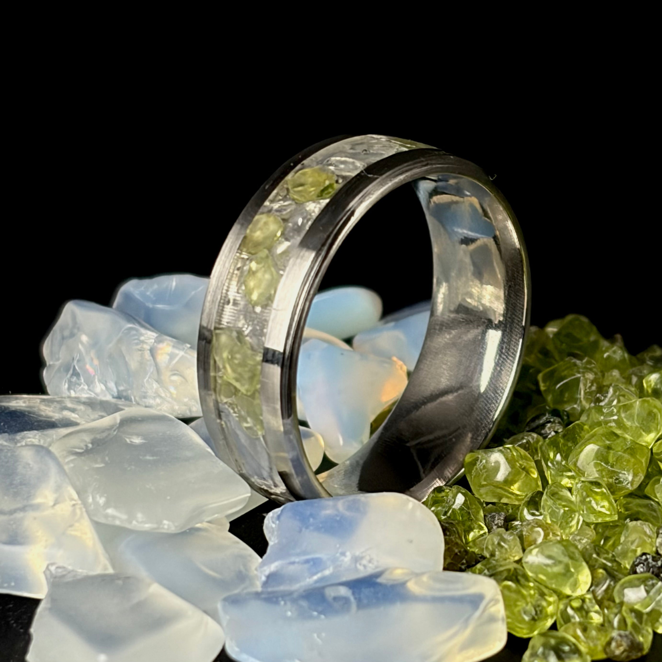 Peridot and White Opal