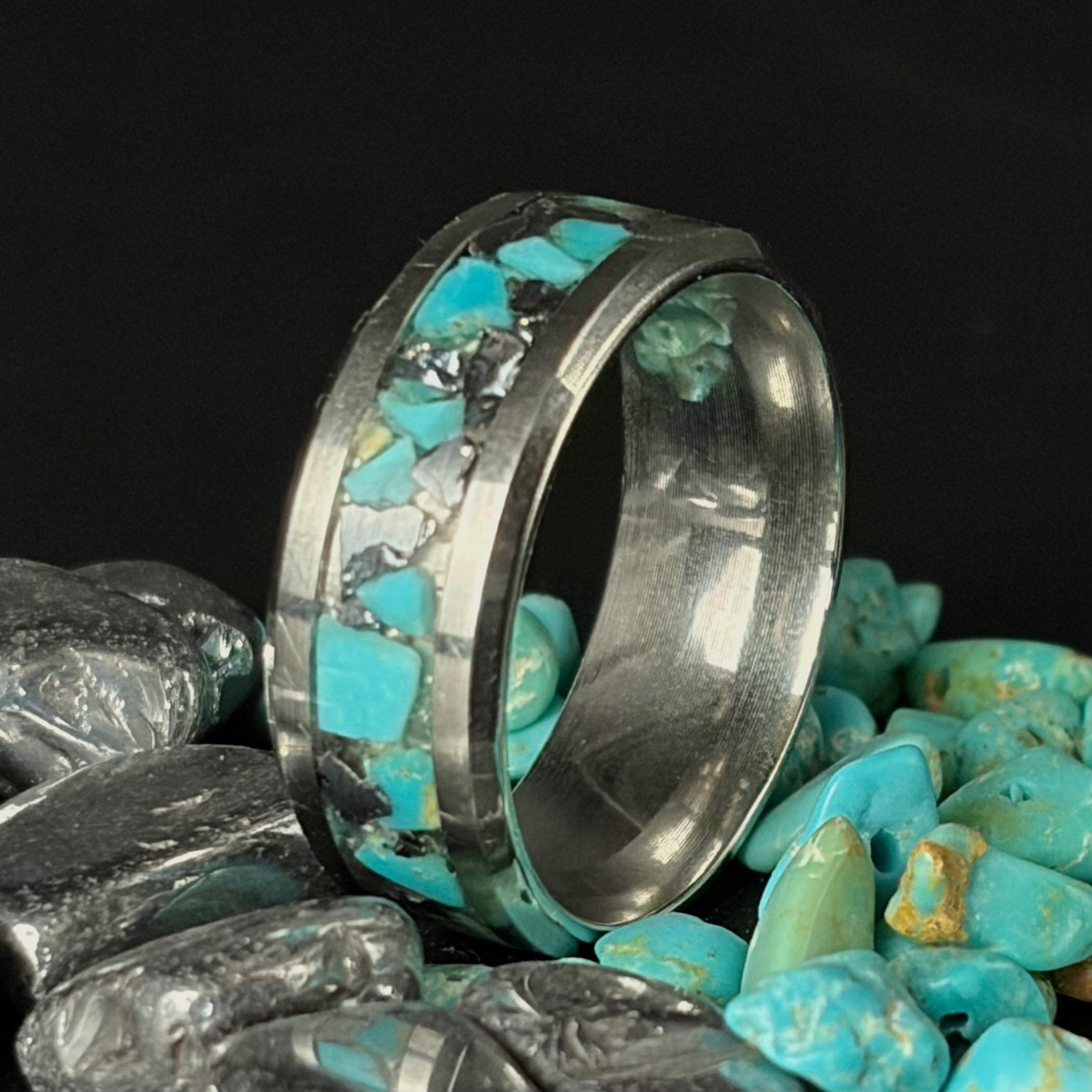 Turquoise and Hematite